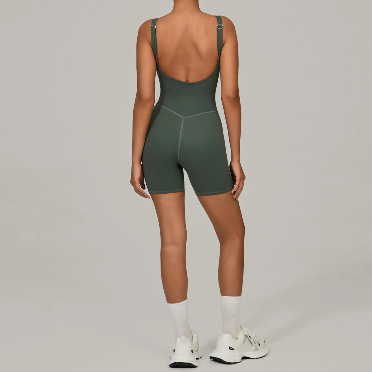 Padded Sports Jumpsuit Short Women Yoga Sets Gym Bodysuits Sexy Backless Fitness Jumpsuits Female Push Up Workout Overalls