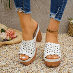Women'SHeel Slip Thick Soled High Heel Casual Shoes Heels Sandals Womenslarge size35-43
