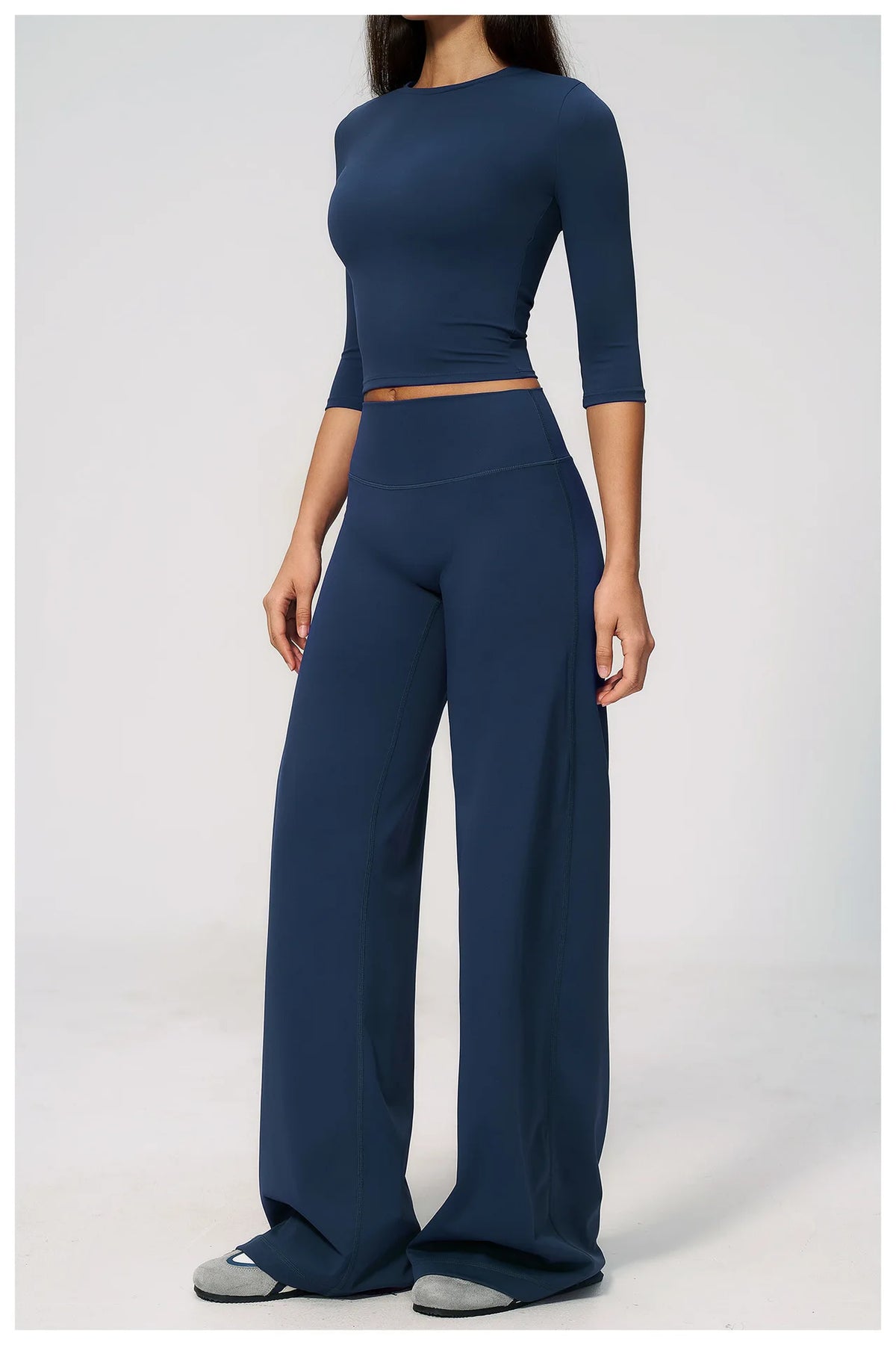 Women Tracksuit Yoga Sets Half Sleeve O Neck Slim Sports T Shirts Fitness Suit Outdoor High Waist Flare Pants Workout Clothes