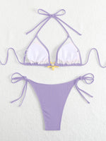 Sexy Black Micro Bikini 2025 Women Starfish Ornament Push Up Bra Tie Side Thong Swimsuit Summer Bathing Suit Holiday Swimwear
