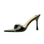 BIGTREE Shoes Women PVC Transparent Shoes for Women Sexy Pointed Open Toe Shallow Slider Slippers Ladies Sandal High Heels Mules