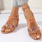 Shoes for Women Summer Women Wedge Bohemia Rhinestones Casual Platform Sandals Female Peep Toe Outdoor Beach Shoes 2026