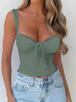 Summer women's Y2K sexy style solid color vest T-shirt halter top