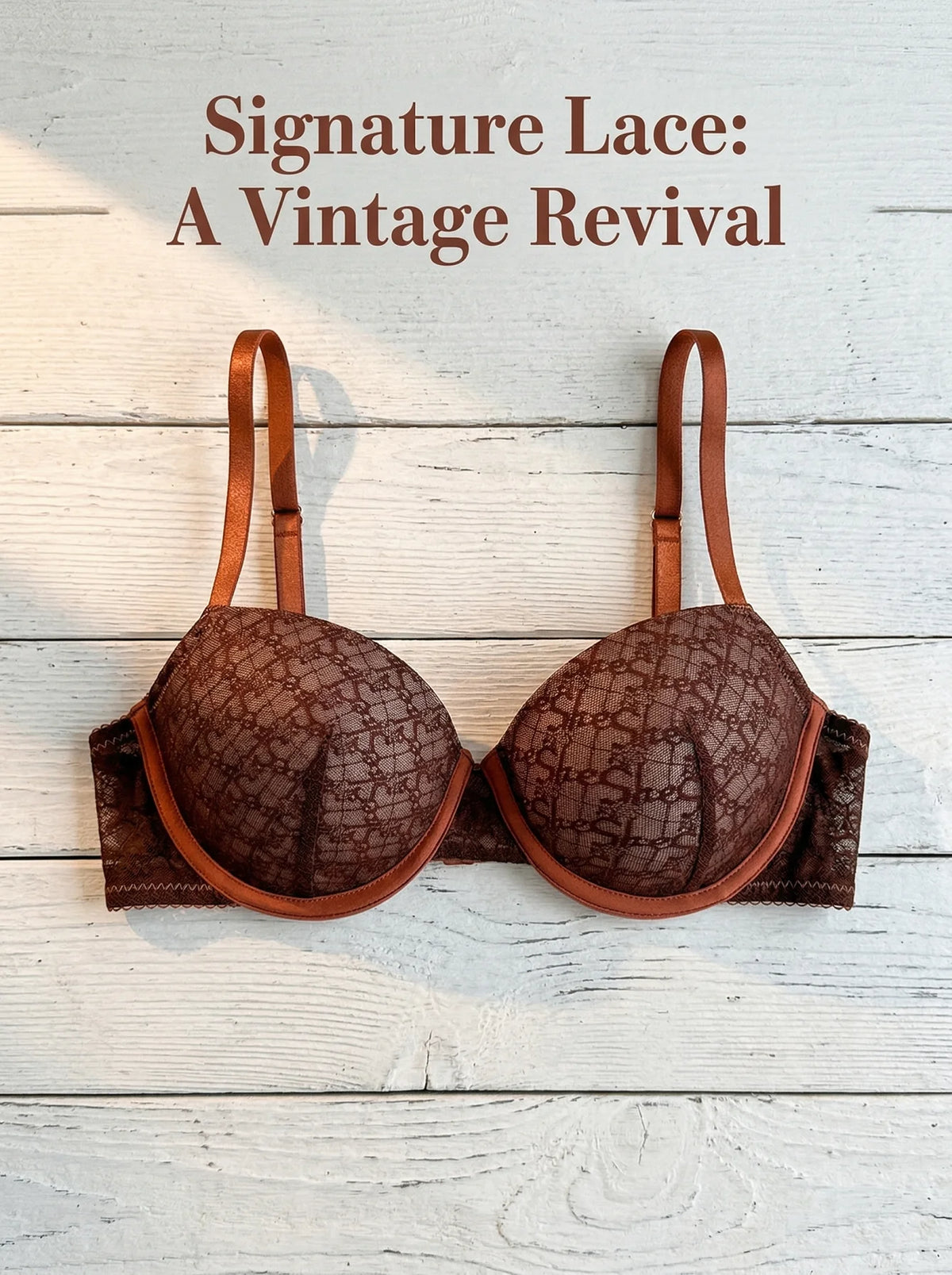 Women Chocolate Brown Lace Bra French Style Bralette Push Up Underwear sexy Lingerie MR3608