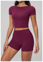 Brushed Yoga T Shirts Women Short Sleeve O Neck Slimming Sports Top Breathable Gym Running Fitness T-shirt Workout Clothes
