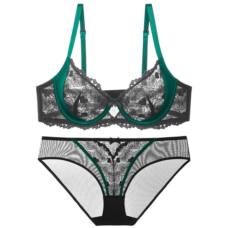Sheer Lace Teddy Lingerie Set Panty Sexy Bra & Panty Set Ultra Thin Comfortable Summer Wear S-3XL BC Sexy Gift Sexy Tushy MOYISU