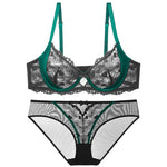 Sheer Lace Teddy Lingerie Set Panty Sexy Bra & Panty Set Ultra Thin Comfortable Summer Wear S-3XL BC Sexy Gift Sexy Tushy MOYISU