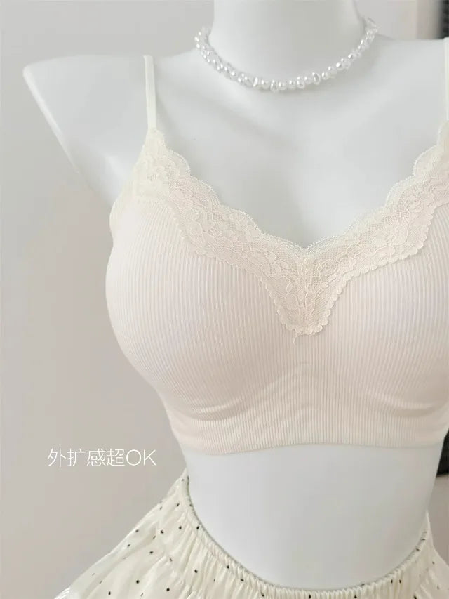 Wirefree Bra for Small Boobs Push Up Padded Strappy Summer Bralette Seamless Comfort Daily Wear Lightweight Thin Straps Lingerie