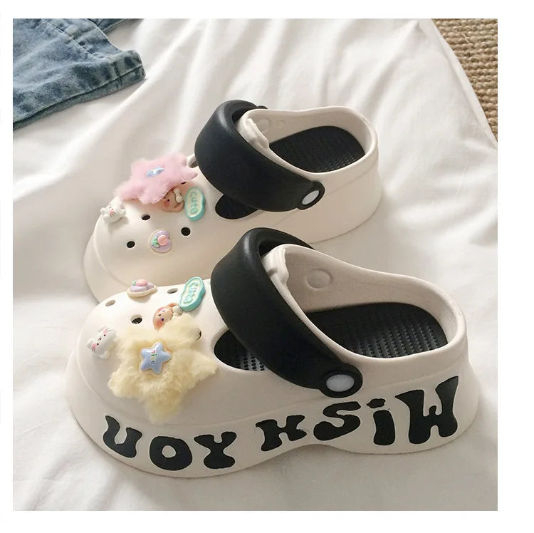 Clogs Thick-soled Slippers Women's Summer 2026 New Style Anti-slip Height-increasing Sandals and Slippers for Outdoor Wear