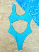 Sexy Hollow Out Thong Bikini 2026 Women Black Red Ribbed Backless Tummy Cut Out One Piece Swimsuit Beach Bathing Suit Swimwear