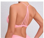 Women's Detachable Strap Yoga Bra Top Seamless Racerback Sweat-Wicking High Support for Yoga Running & Low Impact Workouts