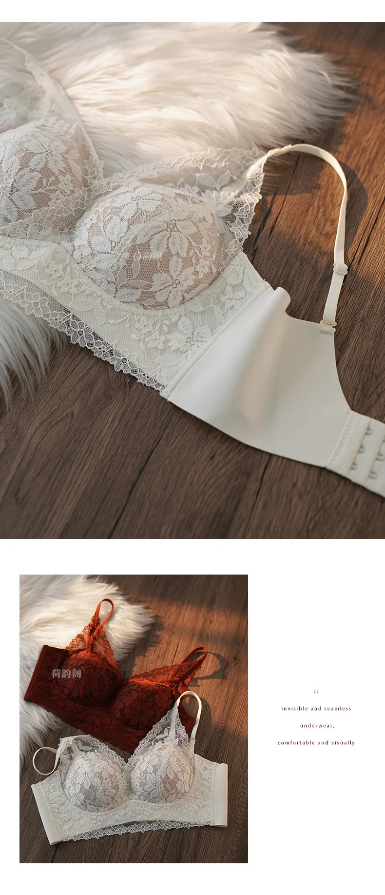 Tight Fit French Lace Bra for Small Bust - Comfort Lift Anti Sagging, Sexy Lace Back & Thin Strap Lingerie MOYISU Sexy Bras AB
