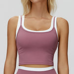 Color Blocked Fitness Bra Workout Tops Gym Underwear Fitness Sports Bras Athletic Sport Bra Women Backless Gym Yoga Crop Top