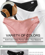 3PCS/Set Women Cotton Briefs Panties Ladies Sexy Solid Color Low Waist Underwear Female Soft Breathable Intimates Lingerie 2024