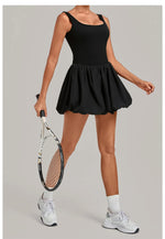 Nake Fake Two-piece Tennis Dresses Women's Anti Glare Pleated Fluffy Skirt Bulit-in Pocket Shorts Outwear Gym Fitness Golf Dress