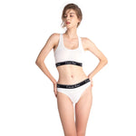 Fashion Bottoming Tops Letter Print Women‘sBra ThongUnderwear Set Sexy Beauty Back Vest Top Seamless Sleep Lingerie Suit