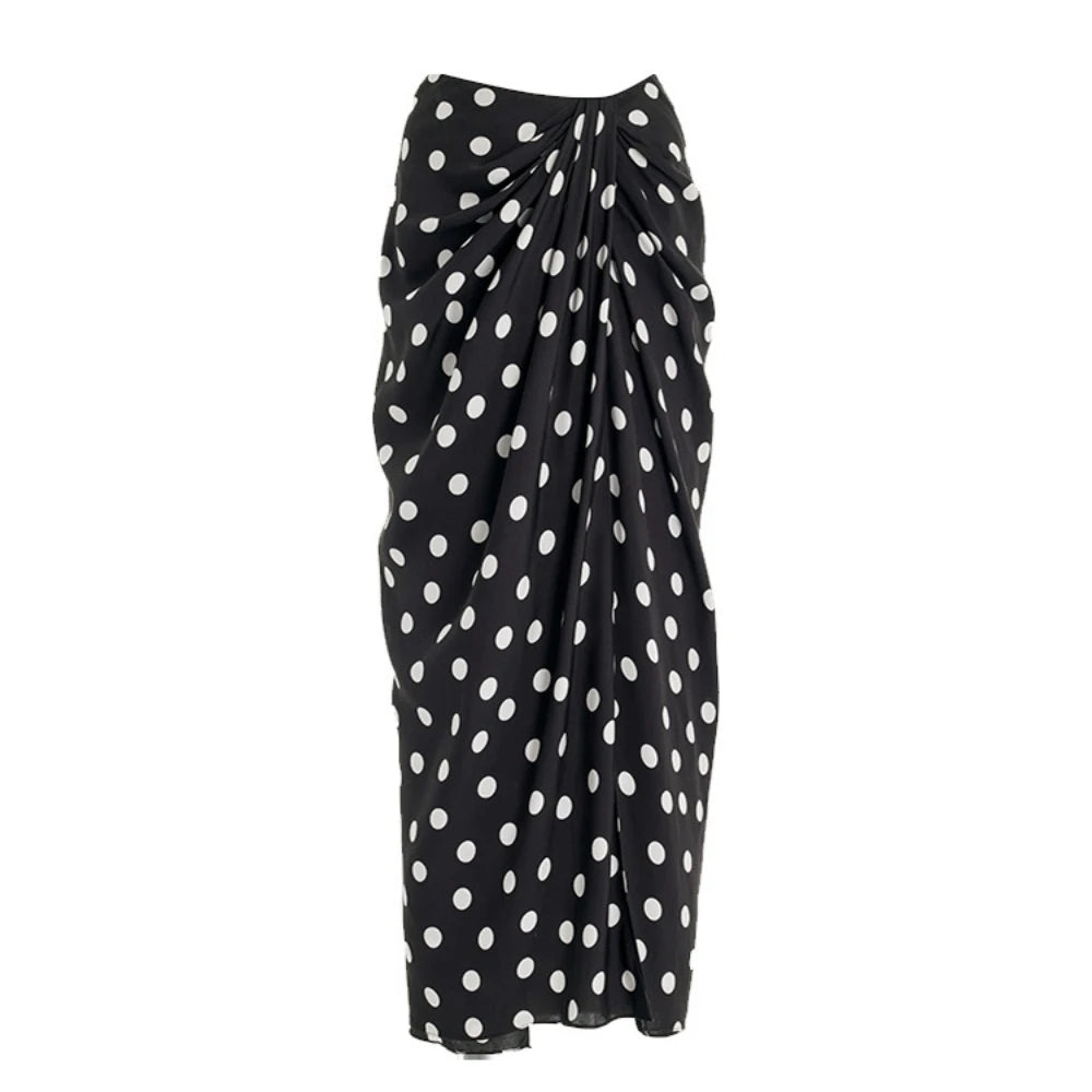 Women's Polka-Dot One Piece Swimsuit with Skirt 2025 Sexy Monkini Trendy Swimwear for Summer Beach Lovers Bathing Suit