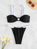 ZTVitality Sexy Patchwork Push Up Bikini Set 2025 New Arrival Biquini Padded Swimsuit Women Swimwear Summer Beachwear Brazilian