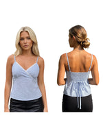 Women Camisole Solid Color Sleeveless Tops V-neck Lace Trim Slim Fit Summer Vest for Party Club
