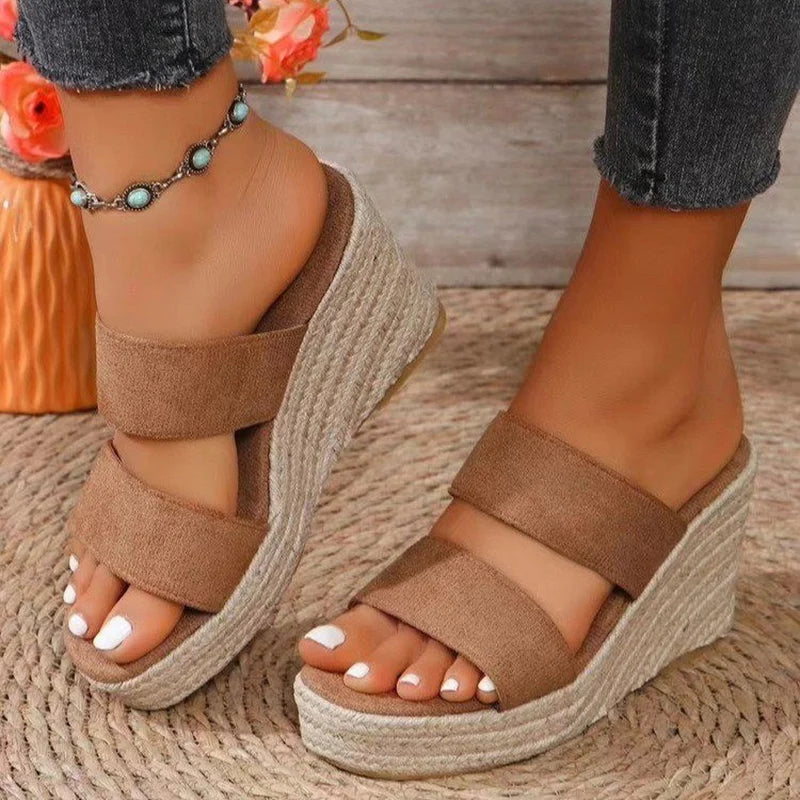 Chunky Wedge Heel Women's Sandals Summer 2025 Thick Platform Casual Sandles Woman Plus Size High Heeled Rome Sandalias Mujer 43
