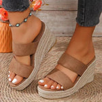 Chunky Wedge Heel Women's Sandals Summer 2025 Thick Platform Casual Sandles Woman Plus Size High Heeled Rome Sandalias Mujer 43