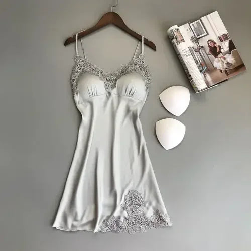 Sexy Pajamas Women's Silk Suspender Nightdress Ladies Spring And Summer Ice Silk Thin Halter Home Service Satin Night Dresses