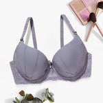 Beauwear Green Embroidred Floral Bra with Pendent Push Up Bra with Foam Pad Underwire Bras 75B 80B 85B-W8001