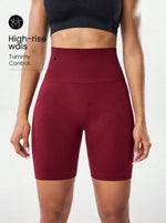 High waisted tight fitting sports shorts for women, fitness yoga pants, elastic and breathable running pants, fashionable and sl