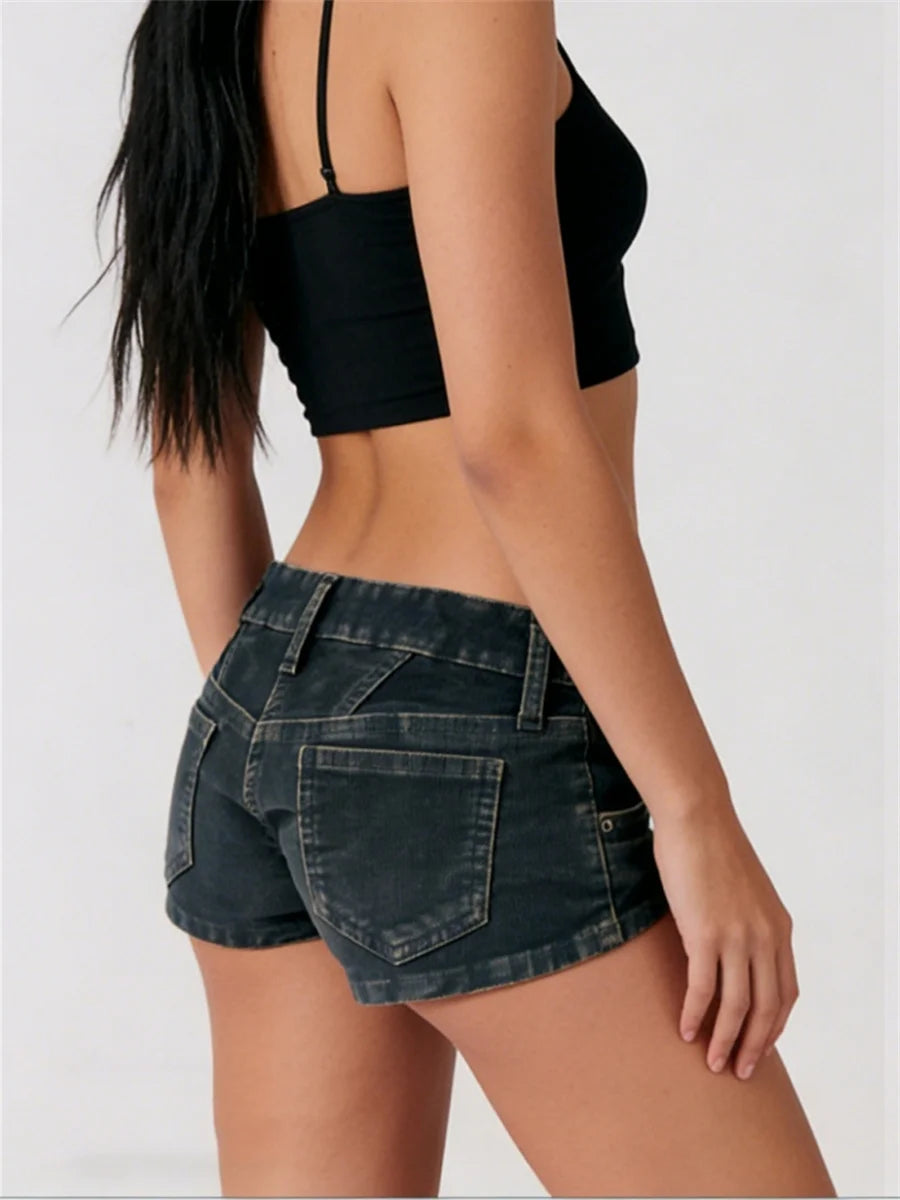 Women’s Summer Denim Shorts Low Waist Slim Fit Skinny Mini Shorts Streetwear Casual Club Daily Hot Sexy Jean Shorts