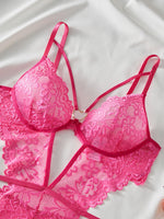 Women's Seductive Erotic Sexy Lace With Ornament Sexy Bodysuit Babydoll Lingerie Teddy Hot Underwear Romantic Nights Clothing