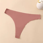 1PC Women Seamless Thongs Ice Silk T-back Solid G-String Breathable Crotch Sexy Lingerie Women's Underwear M-XL Intimates