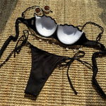 New Shell Scalloped Ribbed Underwired Bikini Female Swimsuit Women Swimwear Two-Pieces Bikini Set Bather Bathing Suit Swim V6498