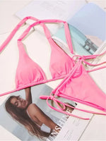 11 Colors Halter Mini Micro Thong Bikini Female Swimsuit Women Swimwear Two-pieces Bikini Set Bather Bathing Suit Swim Beachwear