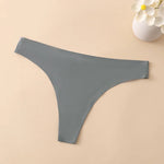 1PC Women Seamless Thongs Ice Silk T-back Solid G-String Breathable Crotch Sexy Lingerie Women's Underwear M-XL Intimates
