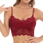 Women's Lace Bra Top Comfortable Bralette Solid Color Sexy Underwear Vest Female Hollow Out Wireless Lingerie Seamless Brassiere