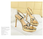 BIGTREE Classic Black Ankle Strap Stiletto Heels Round Toe Open Toe High Heels Women's Versatile Dress Shoesfor All Occasions