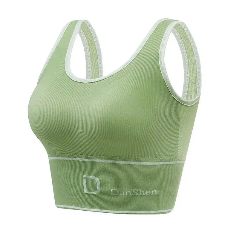 Sports Vest Women Gather Without Steel Ring Shockproof Underwear, Tube Top, Outer Wear, All-match U-shaped Beautiful Back, Big