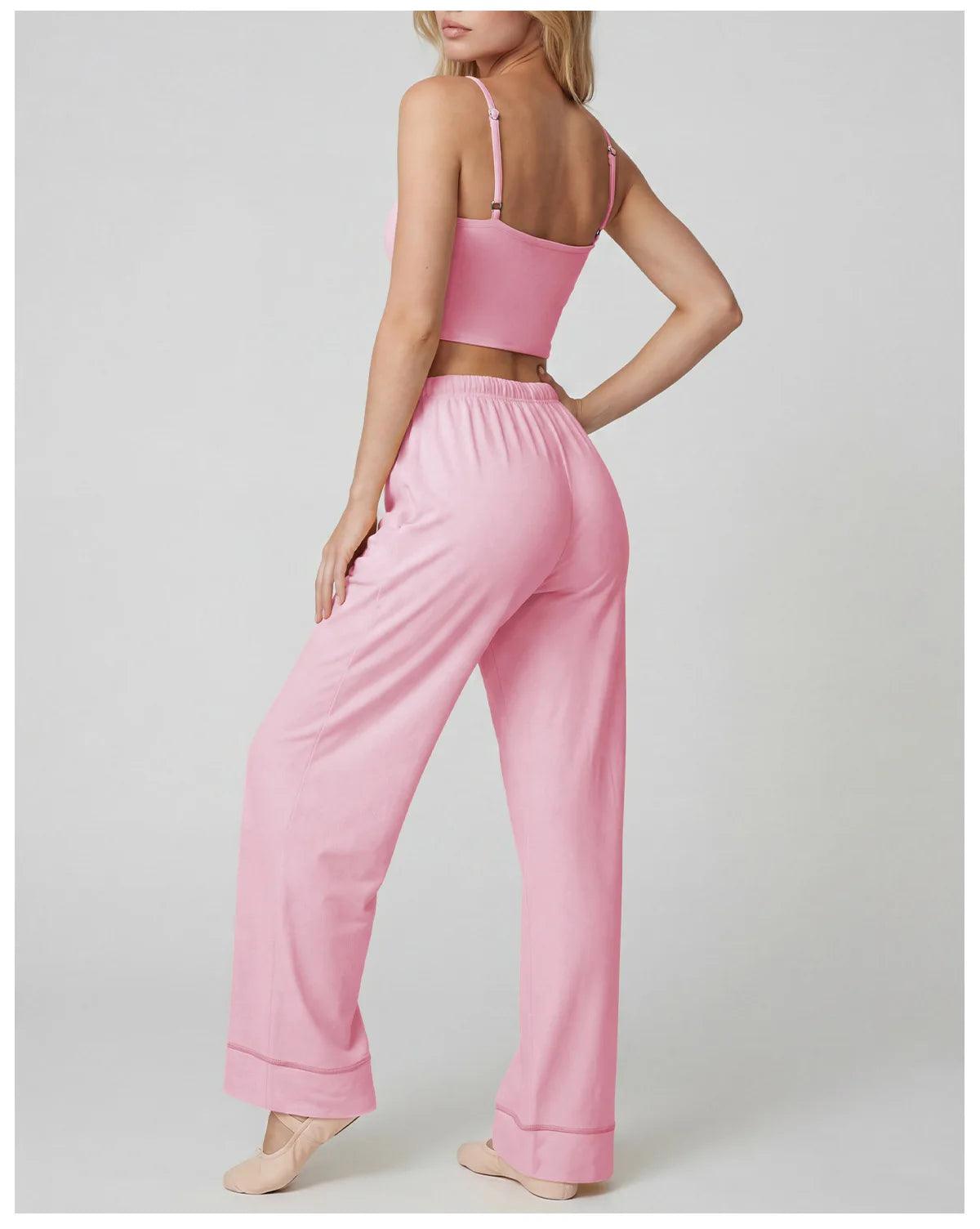 Women's Yoga Sets Yellow Patchwork Slimming Sports Tank Top Summer Gym Training Suit High Waist Wide Leg Pants Fitness Outfits