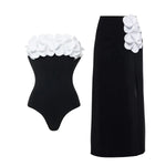 2026 New Retro One Piece Swimsuit Skirt Shoulder Strappy Swimsuit Print Floral Swimwear Women Slimming Bathing Suit Beach Wear
