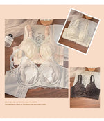 Plus Size Wireless Bra Women Summer Thin Minimizer Large Bust Support Side Coverage Anti Sagging Adjustable Straps Comfort White