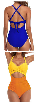 Leopard One Piece Swimsuit 2024 New Halter Push Up Swimwear Women Swimsuit Bathing Suit Beachwear Monokini Female Swimming Suits