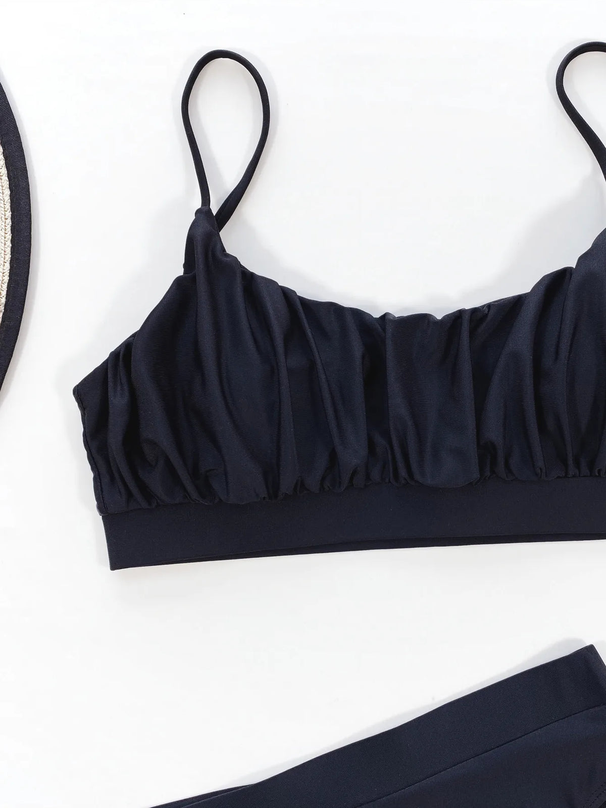 Bikini 2026 Sexy Solid High Waist Pleated Swimwear Swimsuit Women Bikinis Set Bathing Suit Beach Bikini Female Push Up Banadores