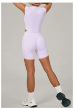 Naked Yoga Sets Women Quick Drying Slim Sports Shirt Fitness Suit Outdoors Sport High Waist Shorts Tight Running Workout Clothes