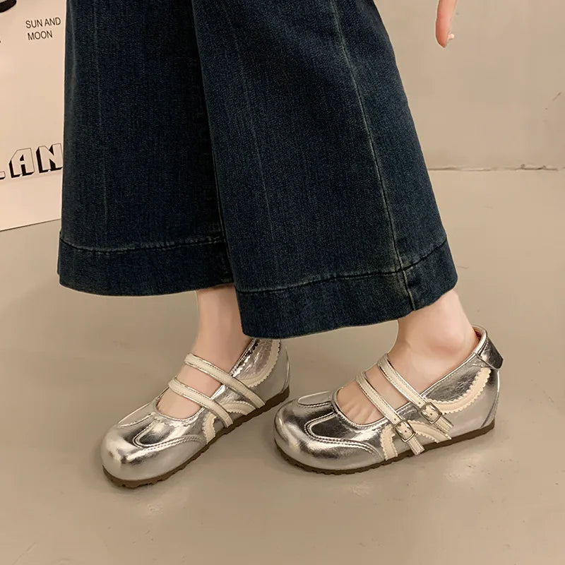 Women's Retro Elegant Shallow Mouth Casual Wedge Heel Mary Jane ShoesAutumn New Fashion Versatile Comfortable Single Shoes