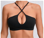 STOUREG Beautiful Back Sports Bra for Women GymYoga Bra Cross Back Running Sports Top Breathable Fitness Paded Sportswear