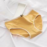 1Pc Women's Underwear Cotton Panties Comfort Briefs Low Waist Seamless Underpants Solid Color Lingerie