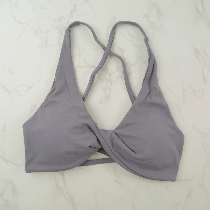 DIAS FIT JOY Women'sWorkout Sports Bras Beauty back Cross Padded Low Impact Fitness Bra Yoga Top Cycling Fitness