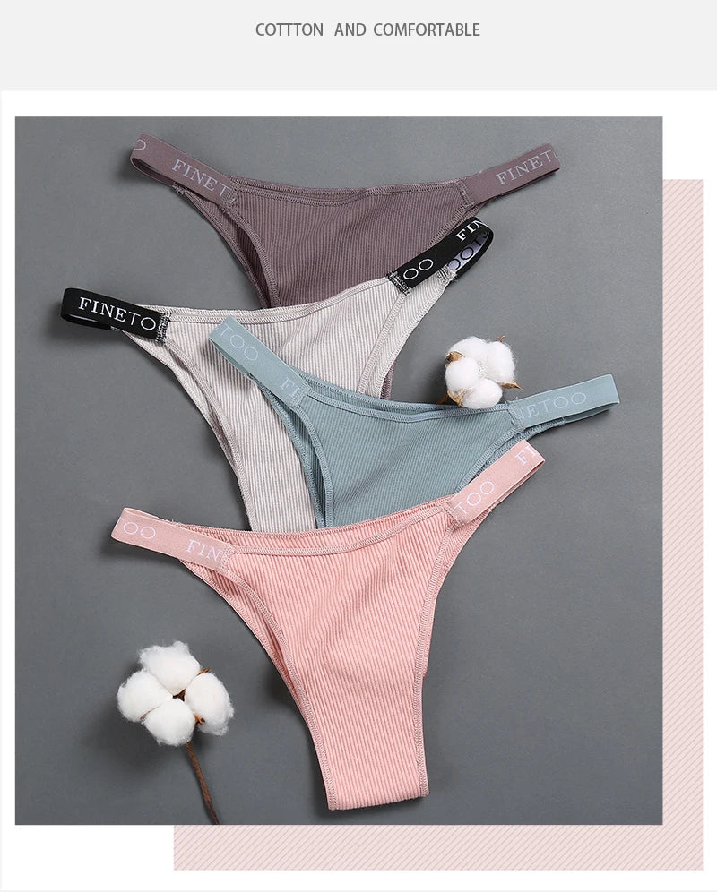 3Pcs/set Low Waist Brazilian Panties Women Cotton Bikini Panties M-XL Lady Comfortable Underwear Female Soft Underpants Lingerie
