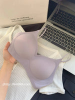 MOYISU Kawaii Anime Bra for Petite Women Seamless Milk-Skin Underwear Push-Up Enhancement Slimming Lingerie Set with Comfort Fit