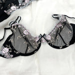 Pure Wind Ultra-thin Lace Underwear Women's Big Chest Small with Underwire Sexy Retraction Breast Support Breathable Bra Set ABC